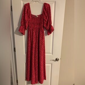 Red Floral Maxi Romper